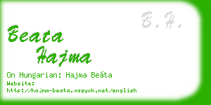 beata hajma business card